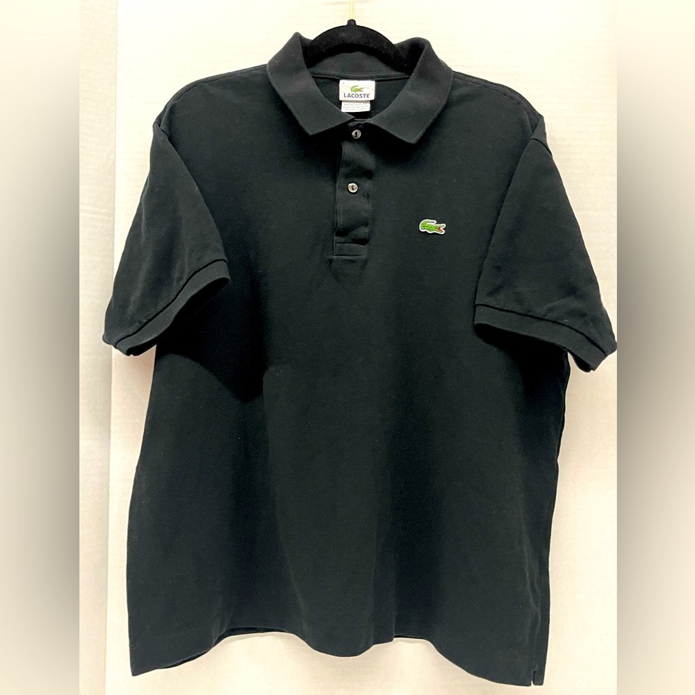 Mens Lacoste black polo shirt size 7(XXL)